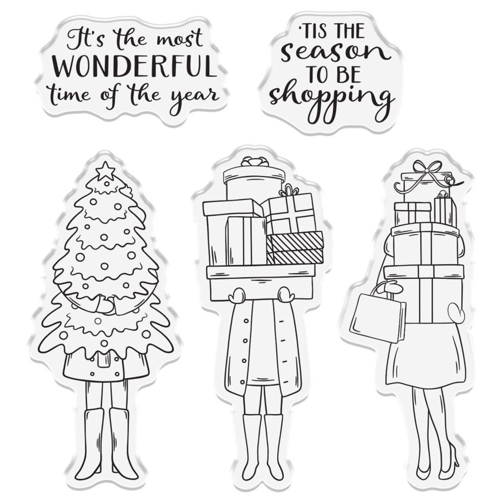 Crafter's Companion Whimsical Photopolymer Stamp 'Tis the Season to be Shopping (CC-STP-TSSH)