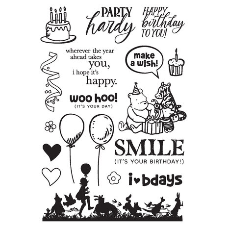 Simple Stories Say Cheese Classic Pooh Birthday Stamps Make A Wish! (24817)