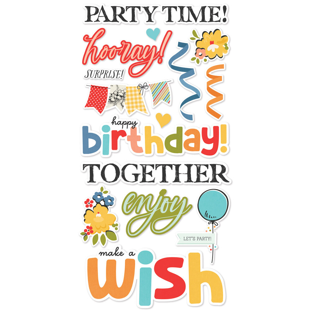 Simple Stories Say Cheese Classic Pooh Birthday Foam Stickers (24811)