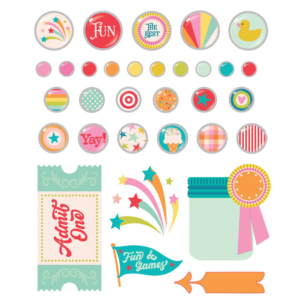 Simple Stories Fun Times Decorative Brads (25022) (OUTLET)