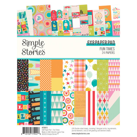 Simple Stories Fun Times 6x8 Inch Paper Pad (25015) Simple Stories Fun Times 6x8 Inch Paper Pad (25015)