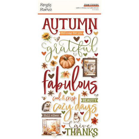 Simple Stories Simple Vintage Autumn Breeze Foam Stickers (25126)