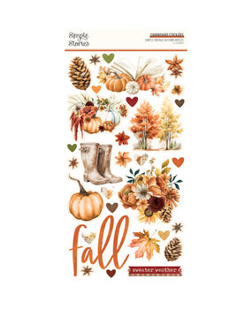 Simple Stories Simple Vintage Autumn Breeze 6x12 Inch Chipboard Stickers (25121)