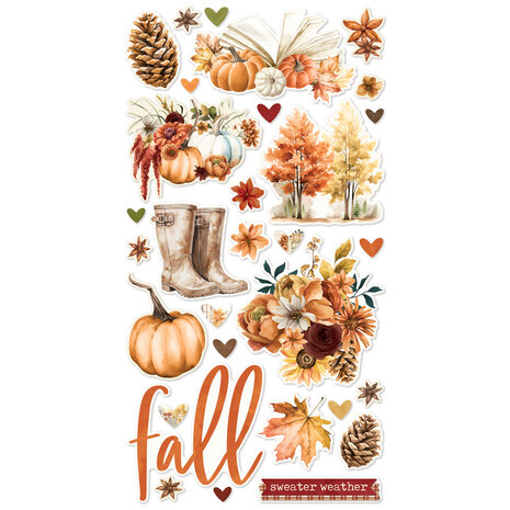 Simple Stories Simple Vintage Autumn Breeze 6x12 Inch Chipboard Stickers (25121)