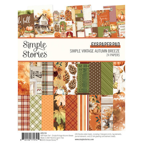 Simple Stories Simple Vintage Autumn Breeze 6x8 Inch Pad (25119) Simple Stories Simple Vintage Autumn Breeze 6x8 Inch Pad (25119)