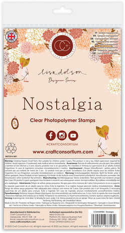 Craft Consortium Nostalgia A6 Clear Photopolymer Stamps (CCDSTMP004)