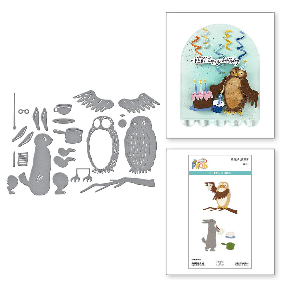 Spellbinders Say Cheese Classic Pooh Birthday Etched Dies Rabbit & Owl (S5-706) Spellbinders Say Cheese Classic Pooh Birthday Etched Dies Rabbit & Owl (S5-706)