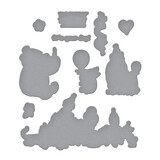 Spellbinders Say Cheese Classic Pooh Birthday Etched Dies Woo Hoo! (S4-1478)