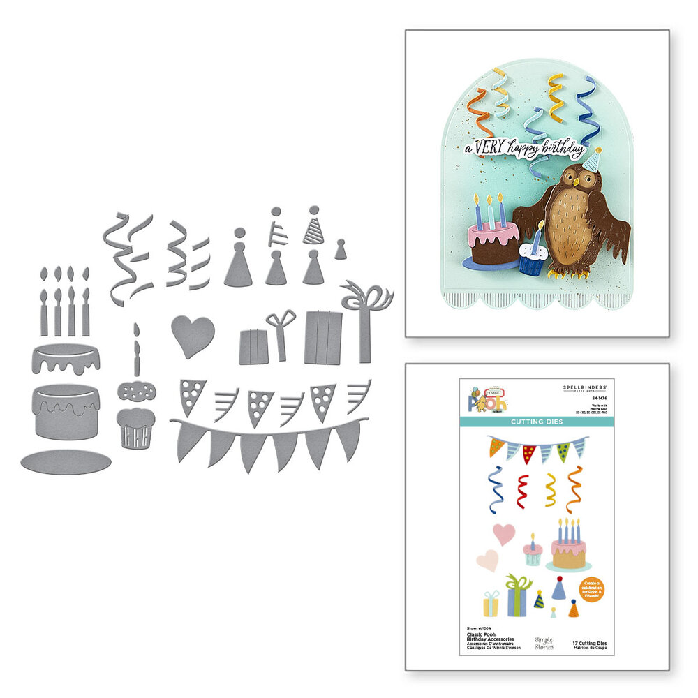Spellbinders Say Cheese Classic Pooh Birthday Etched Dies Accessories (S4-1476) Spellbinders Say Cheese Classic Pooh Birthday Etched Dies Accessories (S4-1476)