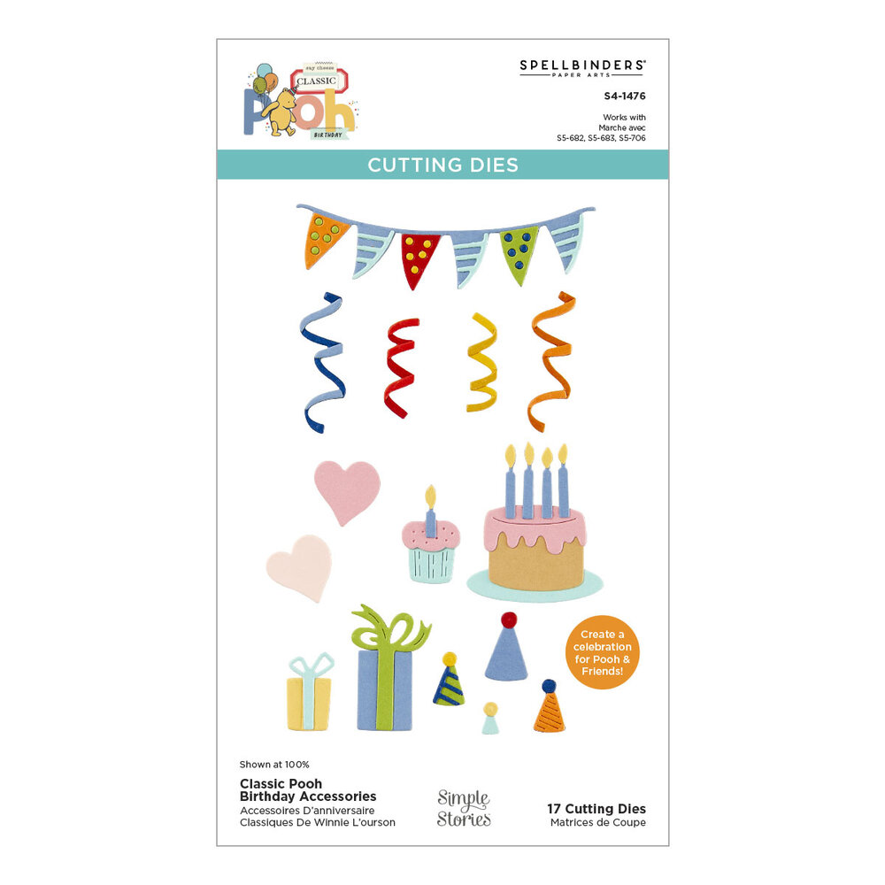 Spellbinders Say Cheese Classic Pooh Birthday Etched Dies Accessories (S4-1476) Spellbinders Say Cheese Classic Pooh Birthday Etched Dies Accessories (S4-1476)