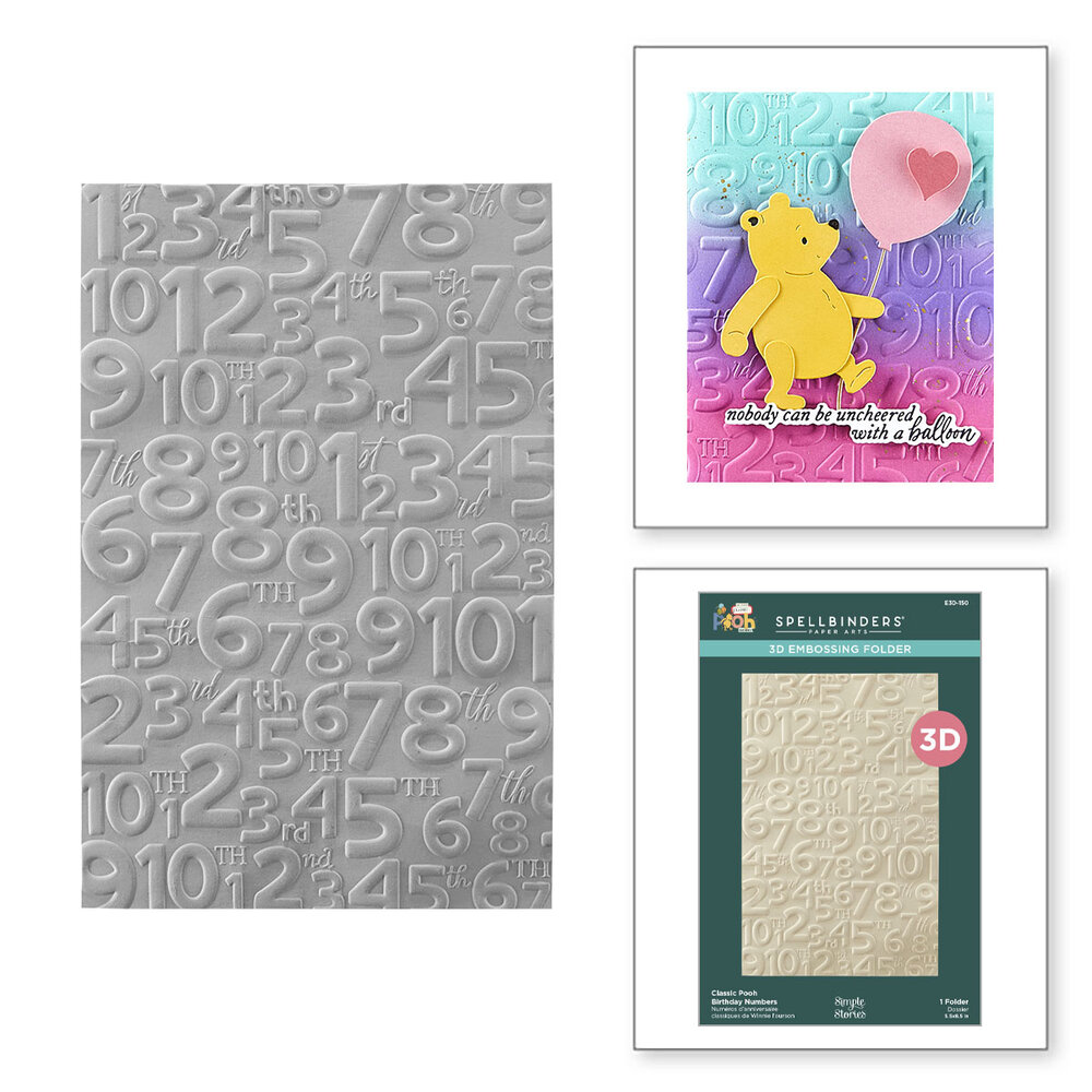 Spellbinders Say Cheese Classic Pooh Birthday 3D Embossing Folder Numbers (E3D-150) Spellbinders Say Cheese Classic Pooh Birthday 3D Embossing Folder Numbers (E3D-150)