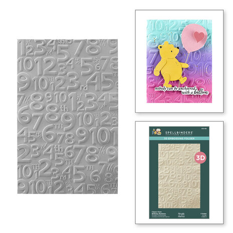 Spellbinders Say Cheese Classic Pooh Birthday 3D Embossing Folder Numbers (E3D-150) Spellbinders Say Cheese Classic Pooh Birthday 3D Embossing Folder Numbers (E3D-150)