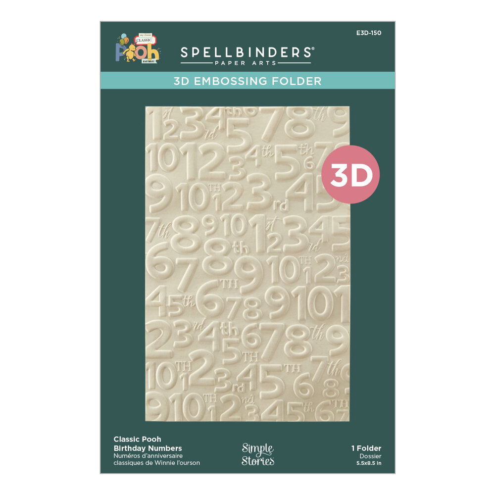 Spellbinders Say Cheese Classic Pooh Birthday 3D Embossing Folder Numbers (E3D-150) Spellbinders Say Cheese Classic Pooh Birthday 3D Embossing Folder Numbers (E3D-150)