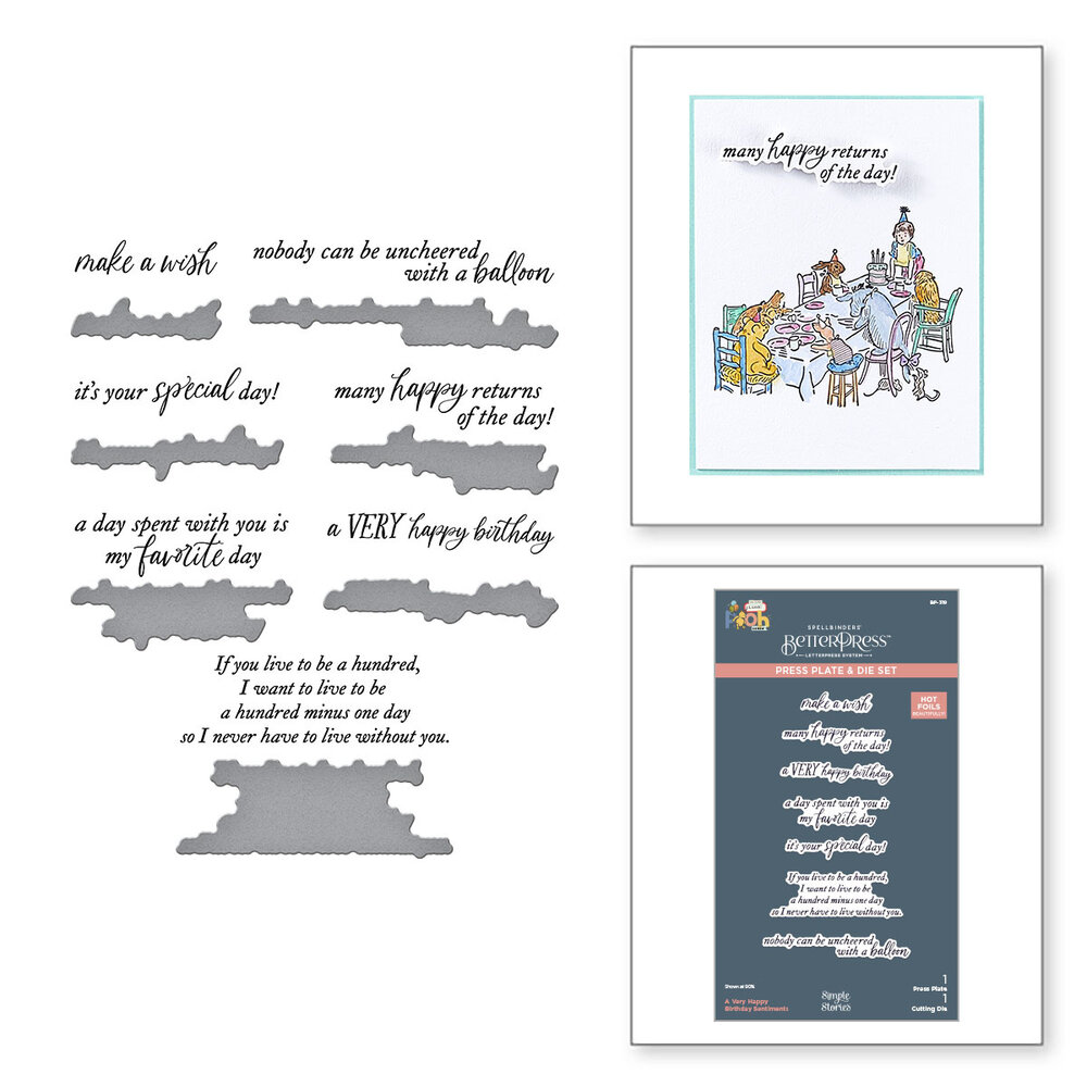 Spellbinders Say Cheese Classic Pooh Birthday Sentiments Press Plate & Die Set A Very Happy Birthday (BP-319) Spellbinders Say Cheese Classic Pooh Birthday Sentiments Press Plate & Die Set A Very Happy Birthday (BP-319)
