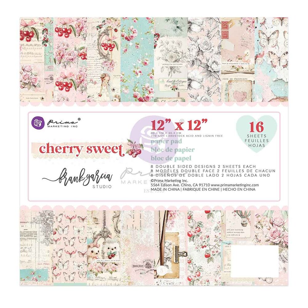 Prima Marketing Cherry Sweet 12x12 Inch Paper Pad (981891) Prima Marketing Cherry Sweet 12x12 Inch Paper Pad (981891)