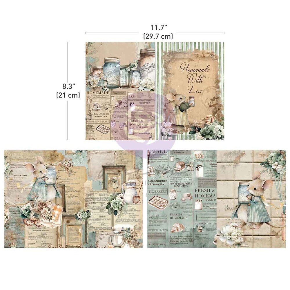 Prima Marketing The Home Baker A4 Decoupage Sheets (3pcs) (679682) Prima Marketing The Home Baker A4 Decoupage Sheets (3pcs) (679682)