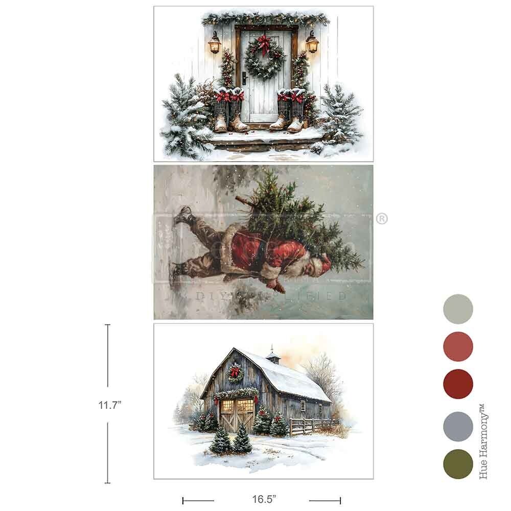 Re-Design with Prima Santa's Woodland Stroll A3 Decoupage Fiber Pack (3pcs) (680008) Re-Design with Prima Santa's Woodland Stroll A3 Decoupage Fiber Pack (3pcs) (680008)