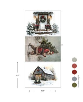 Re-Design with Prima Santa's Woodland Stroll A3 Decoupage Fiber Pack (3pcs) (680008)