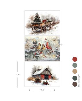 Re-Design with Prima Christmas In The Countryside A3 Decoupage Fiber Pack (3pcs) (680015)
