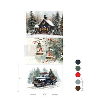 Re-Design with Prima Christmas Blessings A3 Decoupage Fiber Pack (3pcs) (680022)