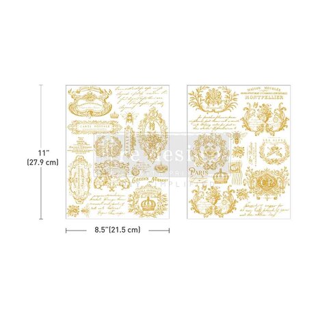 Re-Design with Prima Gilded Memories 8,5x11 Inch H2O Transfers Gold (2pcs) (678234) Re-Design with Prima Gilded Memories 8,5x11 Inch H2O Transfers Gold (2pcs) (678234)