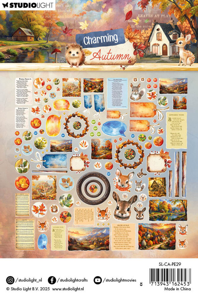 Studio Light Charming Autumn Paper Elements Labels, Images & Animal Heads (SL-CA-PE29) Studio Light Charming Autumn Paper Elements Labels, Images & Animal Heads (SL-CA-PE29)