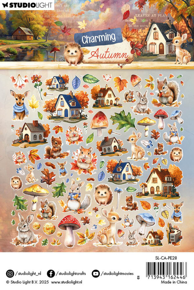 Studio Light Charming Autumn Paper Elements Leaves, Animals & Houses (SL-CA-PE28) Studio Light Charming Autumn Paper Elements Leaves, Animals & Houses (SL-CA-PE28)