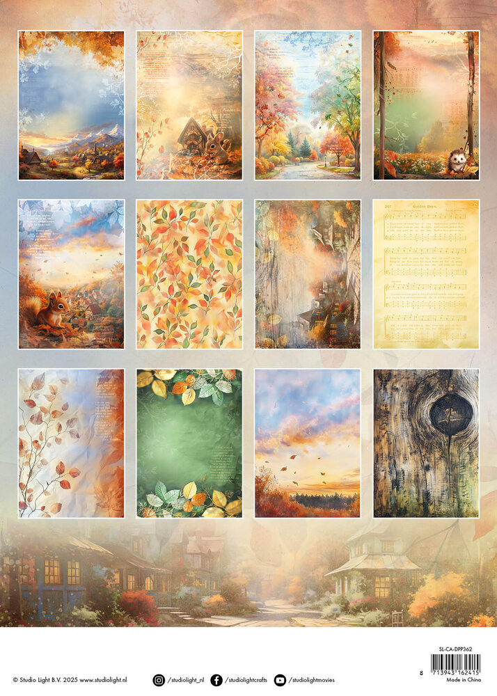 Studio Light Charming Autumn Designer Paper Pad Background (SL-CA-DPP362) Studio Light Charming Autumn Designer Paper Pad Background (SL-CA-DPP362)
