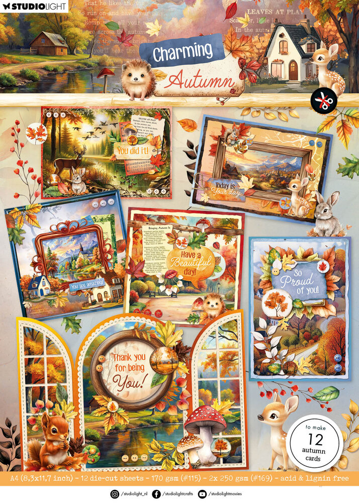 Studio Light Charming Autumn Card Making Pad (SL-CA-CMP21) Studio Light Charming Autumn Card Making Pad (SL-CA-CMP21)