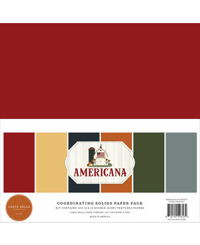 Carta Bella Americana 12x12 Inch Coordination Solids Paper Pack (CBA454015)