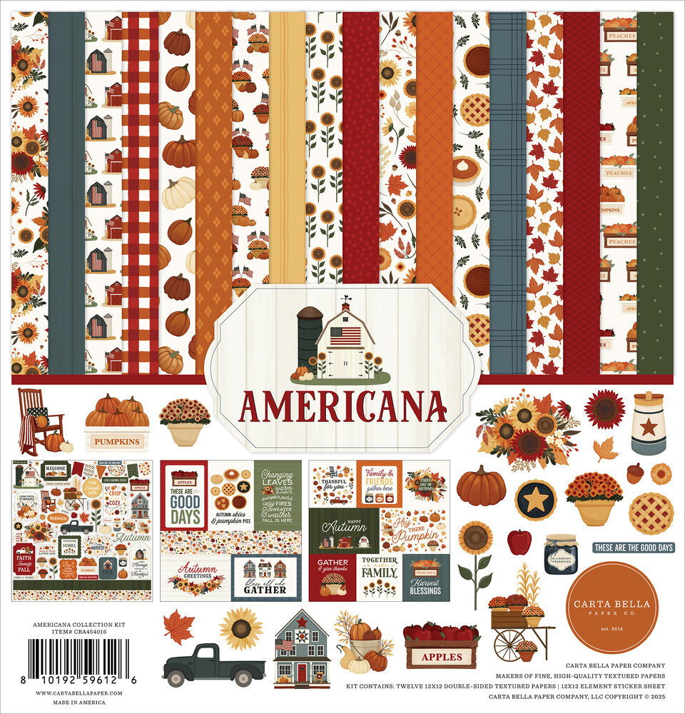 Carta Bella Americana 12x12 Inch Collection Kit (CBA454016) Carta Bella Americana 12x12 Inch Collection Kit (CBA454016)