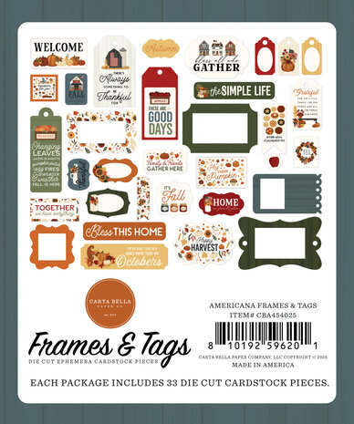 Carta Bella Americana Frames & Tags (CBA454025) Carta Bella Americana Frames & Tags (CBA454025)
