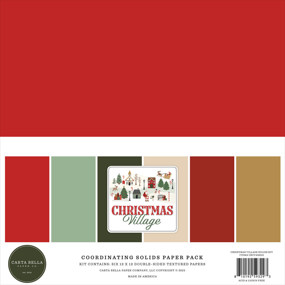 Carta Bella Christmas Village 12x12 Inch Coordination Solids Paper Pack (CBCV458015) Carta Bella Christmas Village 12x12 Inch Coordination Solids Paper Pack (CBCV458015)