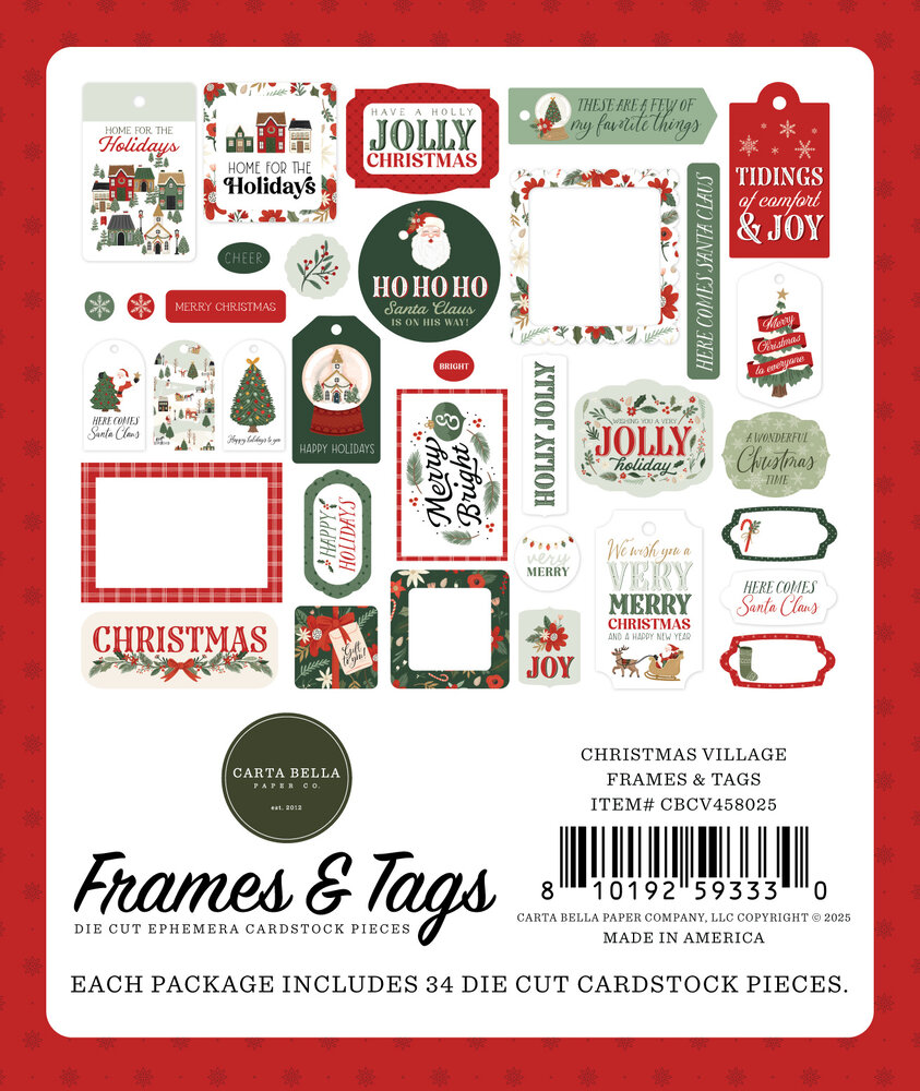 Carta Bella Christmas Village Frames & Tags (CBCV458025) Carta Bella Christmas Village Frames & Tags (CBCV458025)