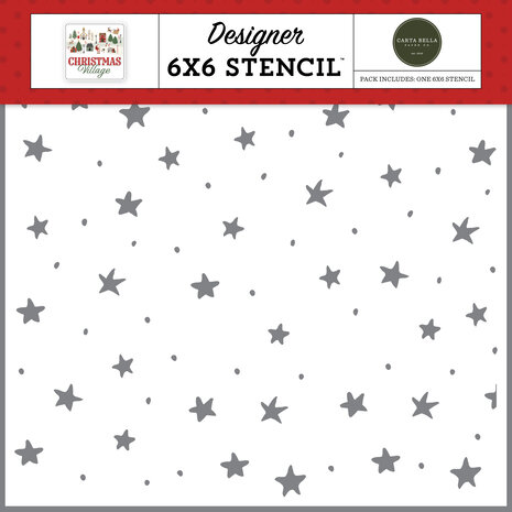 Carta Bella Christmas Village Stencil Merry And Bright Stars (CBCV458034) Carta Bella Christmas Village Stencil Merry And Bright Stars (CBCV458034)