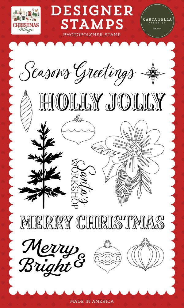 Carta Bella Christmas Village Designer Stamps Holly Jolly Ornaments (CBCV458045) Carta Bella Christmas Village Designer Stamps Holly Jolly Ornaments (CBCV458045)