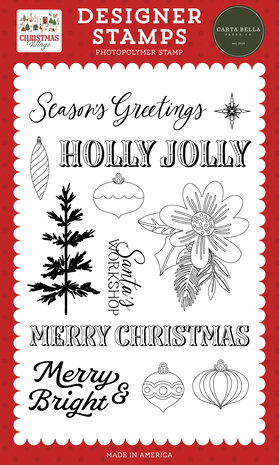 Carta Bella Christmas Village Designer Stamps Holly Jolly Ornaments (CBCV458045) Carta Bella Christmas Village Designer Stamps Holly Jolly Ornaments (CBCV458045)