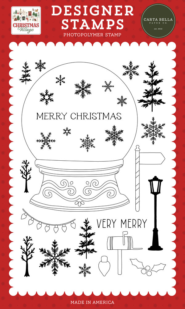 Carta Bella Christmas Village Designer Stamps Build A Snowglobe (CBCV458046)
