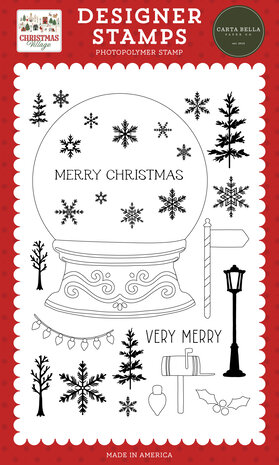 Carta Bella Christmas Village Designer Stamps Build A Snowglobe (CBCV458046)