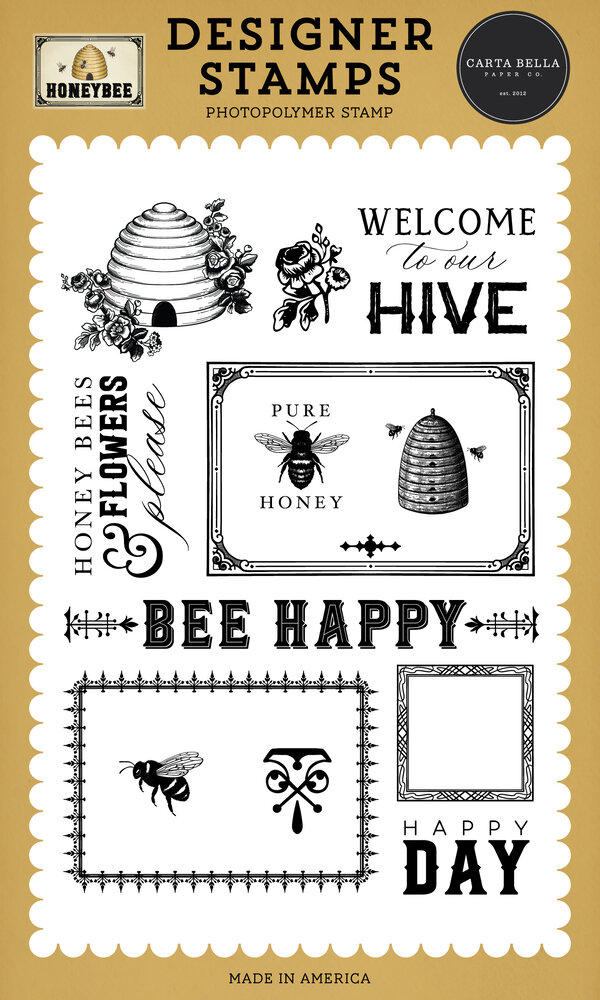 Carta Bella Honey Bee Designer Stamps Welcome To Our Hive (CBHB450043) Carta Bella Honey Bee Designer Stamps Welcome To Our Hive (CBHB450043)