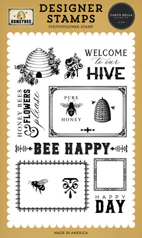 Carta Bella Honey Bee Designer Stamps Welcome To Our Hive (CBHB450043) Carta Bella Honey Bee Designer Stamps Welcome To Our Hive (CBHB450043)