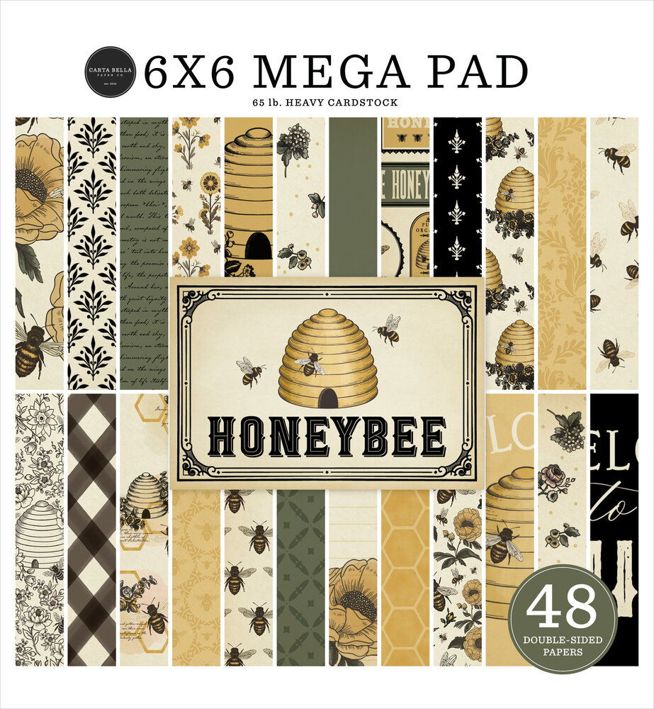 Carta Bella Honey Bee 6x6 Inch Cardmakers Mega Pad (CBHB450031) Carta Bella Honey Bee 6x6 Inch Cardmakers Mega Pad (CBHB450031)