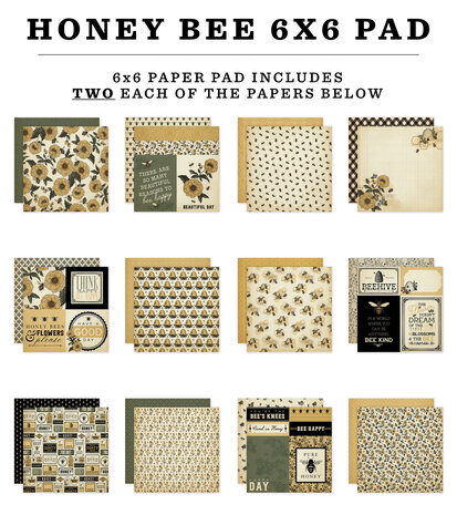 Carta Bella Honey Bee 6x6 Inch Paper Pad (CBHB450023) Carta Bella Honey Bee 6x6 Inch Paper Pad (CBHB450023)