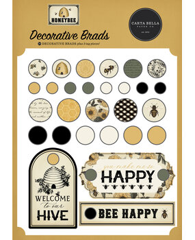 Carta Bella Honey Bee Adhesive Brads (CBHB450020)