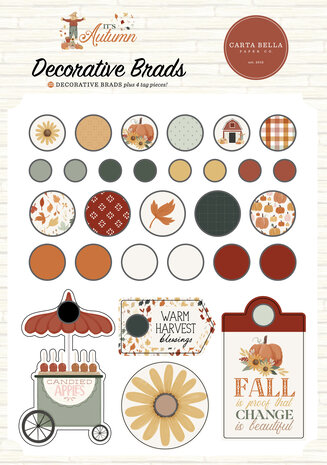 Carta Bella It's Autumn Adhesive Brads (CBIA452020)