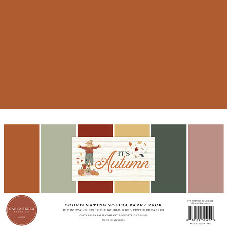 Carta Bella It's Autumn 12x12 Inch Coordination Solids Paper Pack (CBIA452015)