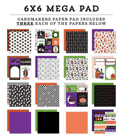 Echo Park Ghosts And Goblins 6x6 Inch Cardmakers Mega Pad (GG451031)