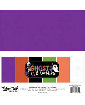 Echo Park Ghosts And Goblins 12x12 Inch Coordination Solids Paper Pack (GG451015)