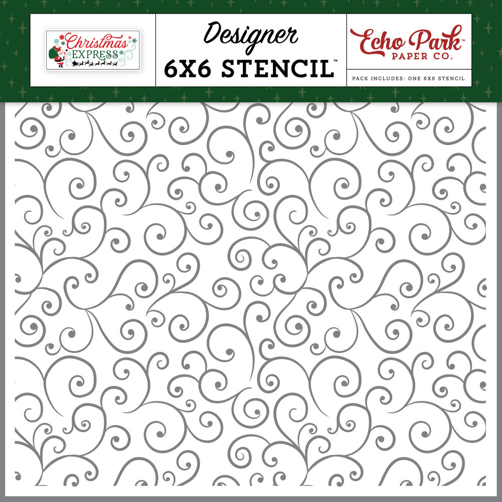 Echo Park Christmas Express Stencil Santa Claus Swirls (SCE455034)