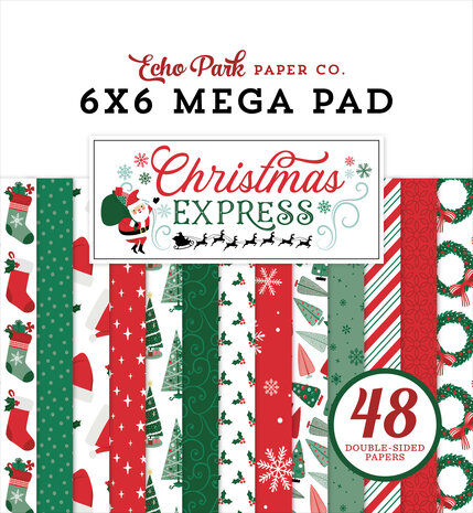 Echo Park Christmas Express 6x6 Inch Cardmakers Mega Pad (SCE455031)